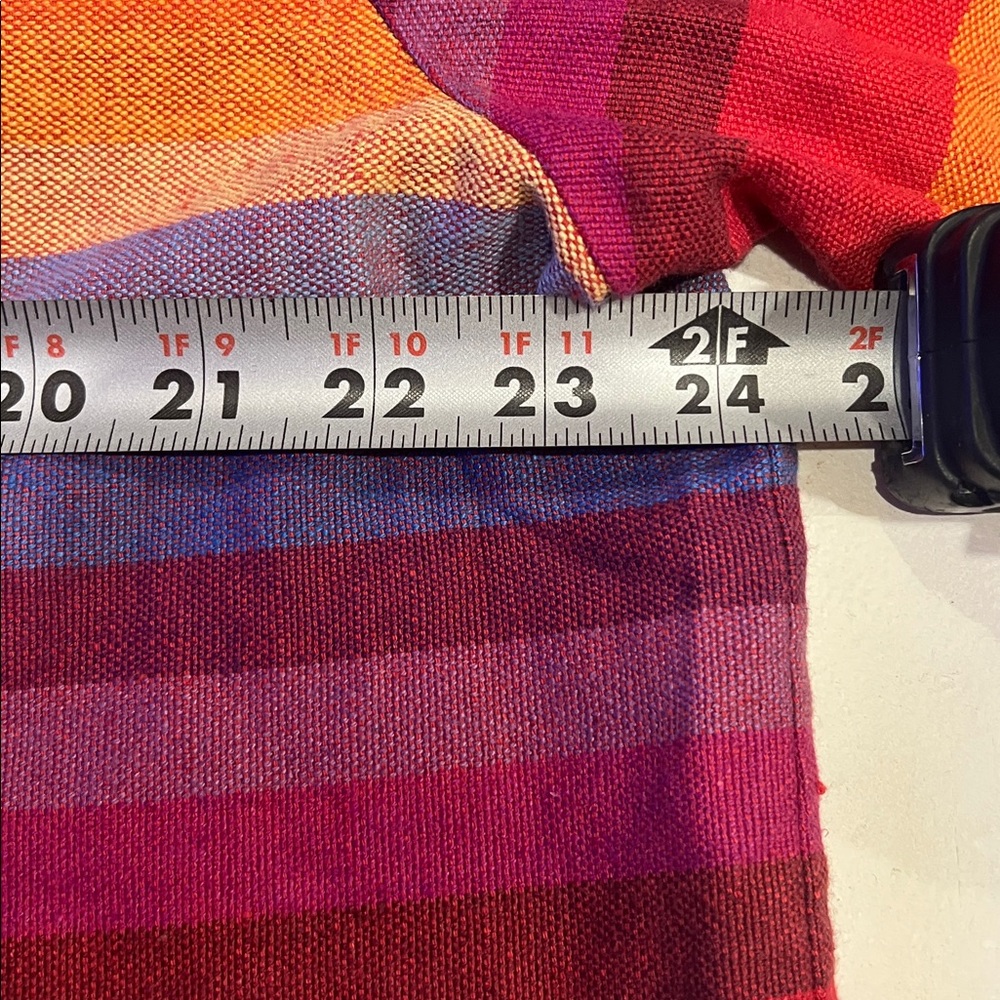 Coldwater Creek rainbow striped linen blend topper blazer with pockets XL - Picture 9 of 11